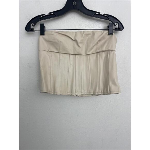 Superdown Odessa Faux Leather Corset Top Revolve Strapless Bustier NWT Size XS - Picture 5 of 8